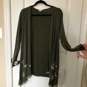 Long-sleeved Green Kimono/Cardigan
